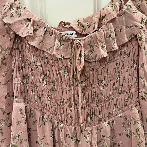 Reformation Morris Smocked Mini Dress in Melody size 4 - Picture 3 of 11